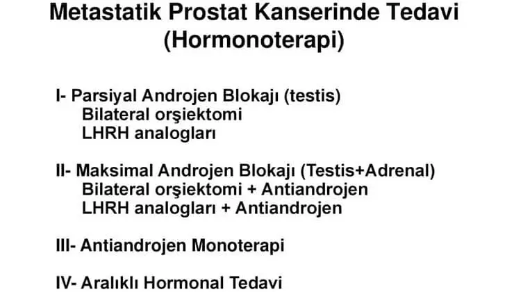 prostat kanserinde hormonoterapi tedavisi